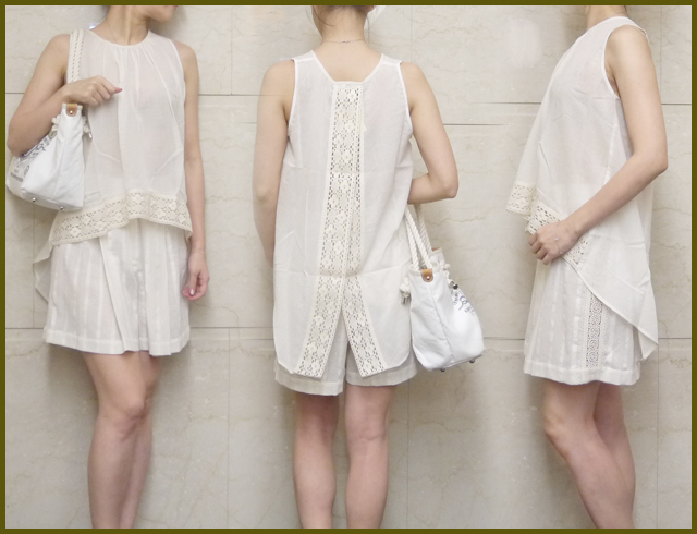 Peroto ブルガリア製 レースがお洒落なショートパンツ 白 #S #M ペロート