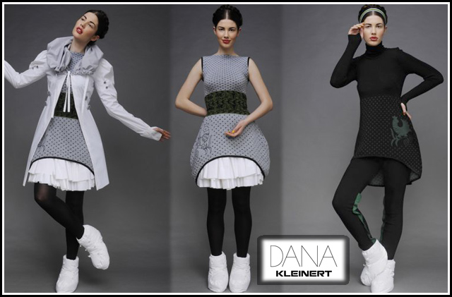 DANA KLEINERT スロバキア発! リバーシブル4wayニットワンピース 黒、グレー #S・M