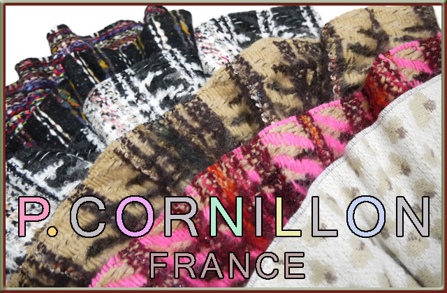 P.cornillon フランス製 リバーシブル 星&レオパード マフラー 紺×赤 ピーコルニヨン