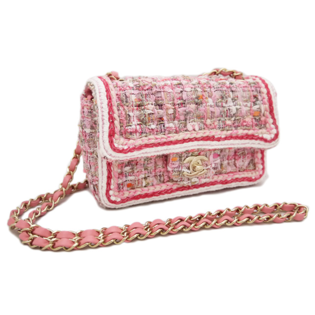 シャネル 2019SS ツイード ミニフラップバッグ(マトラッセ) ピンク CHANEL - インポートセレクトショップ『It Girl's  collection』 プラダ・ミュウミュウなどハイブランド品やインポートファッションアイテムの格安通販サイト