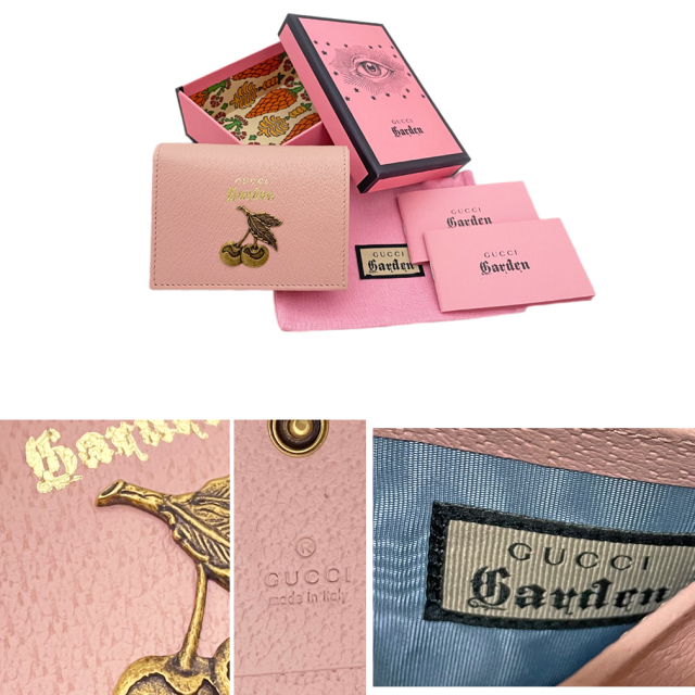 グッチガーデン　チェリー　二つ折り財布　ピンク  GUCCI garden