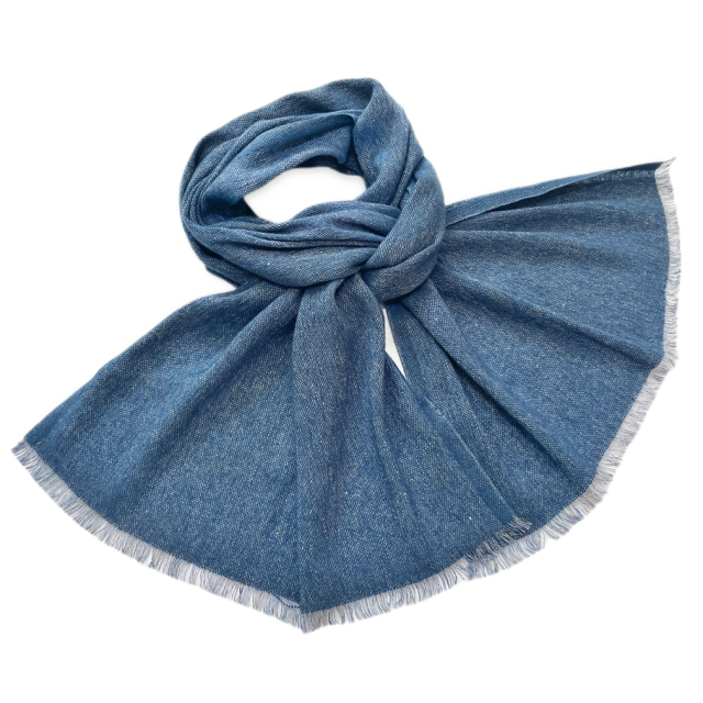 ロロピアーナ メンズ カシミア×リネン ストール 紺 Loro Piana ロロピアーナ メンズ カシミア×リネン ストール 紺 Loro Piana