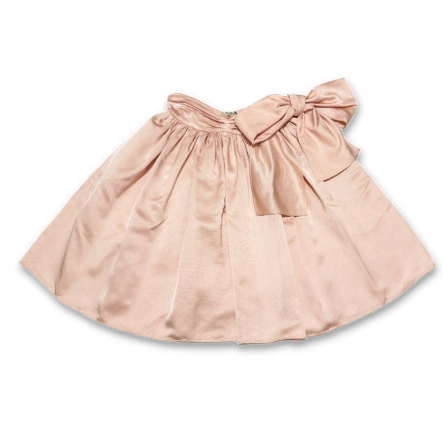 ミュウミュウ　シルク　フレアスカート　リボン　ピンク　#40　miu miu