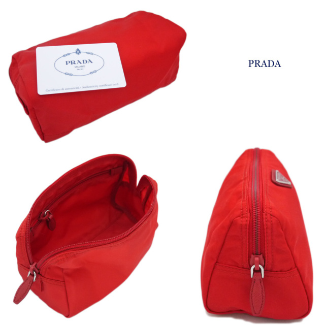 プラダ ナイロン化粧ポーチ 赤（ROSSO) 1NA693 PRADA - インポート