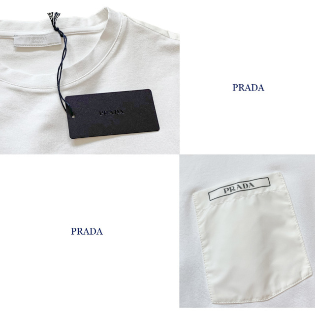 プラダ　メンズ　シンプル クルーネックTシャツ　白　#M  PRADA