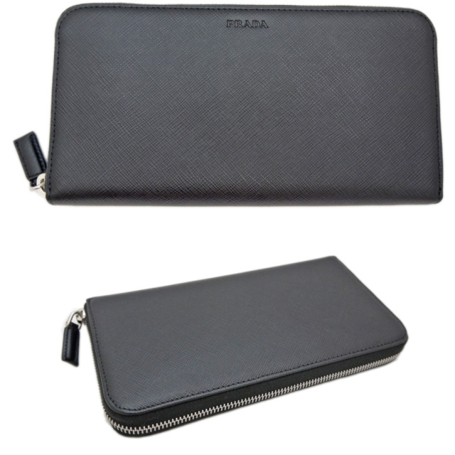 PRADA プラダ メンズ長財布 レザー 黒色 www.krzysztofbialy.com