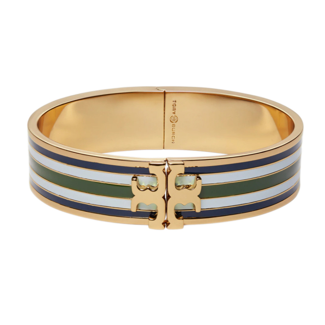 トリーバーチ キラ エナメル バングル グリーン×ブルー TORY BURCH