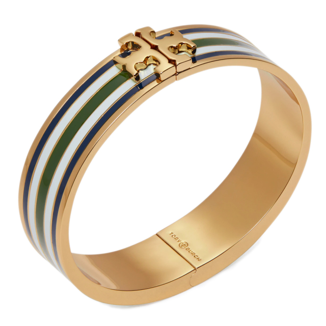 トリーバーチ キラ エナメル バングル グリーン×ブルー TORY BURCH