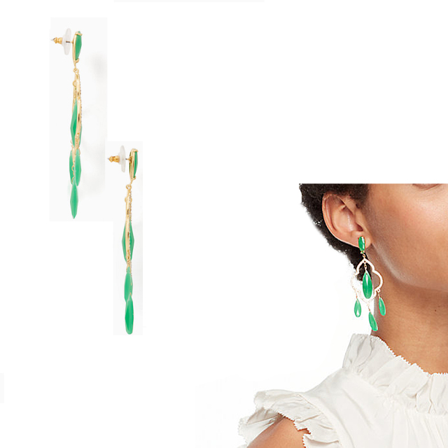 ケイトスペード シャンデリア ピアス グリーン(lantern gems chandelier earrings) kate spade