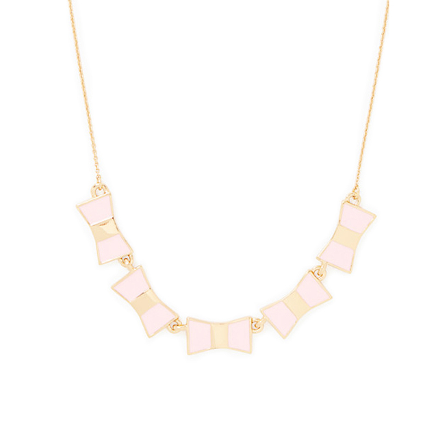 ケイトスペード　リボンネックレス（bow shoppe row necklace）ピンク　kate spade