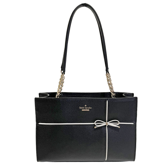 ケイトスペード　リボン　ショルダートートバッグ（cherry street small phoebe） 黒　kate spade