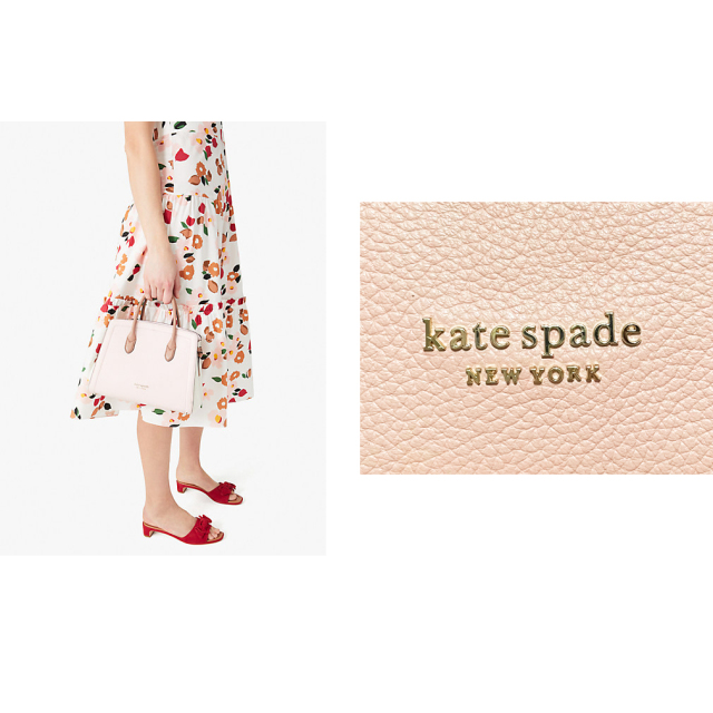 ケイトスペード バイカラー ノットミディアムサッチェルバッグ ピンク×白 kate spade