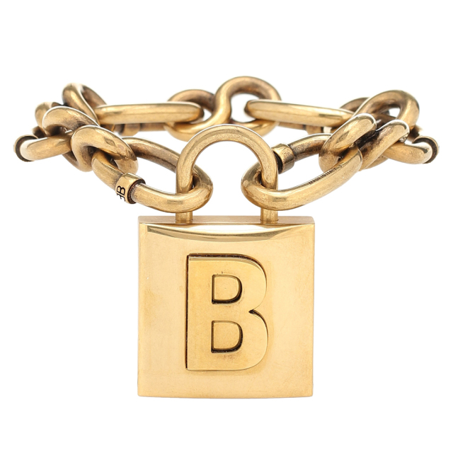 バレンシアガ　ロックチェーンブレスレット　Lock chain bracelet　ゴールド　BALENCIAGA - インポートセレクトショップ『It  Girl's collection』　プラダ・ミュウミュウなどハイブランド品やインポートファッションアイテムの格安通販サイト