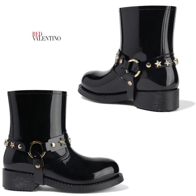 レッドヴァレンティノ　星スタッズ　レインシューズ　黒　#35 #36　RED VALENTINO